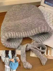 2-In-1 Women Balaclava Hat & Scarf, Warm Knitted Hat, Versatile For Winter - Multicolor - View 8