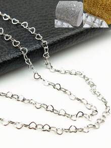 1米/2米18K镀金空心心形链，适合DIY手链/项链/脚链装饰链饰品制作 - 銠色 - 查看 10