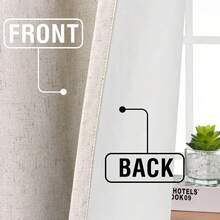 % Blackout Curtains Bedroom 84 Inches Long, Back Tab/Rod Pocket Faux Linen Blackout Curtains 2 Panels Thermal Insulated Curtains & Drapes Living Room, Decor, W52 X L84 - Cục đá - Xem 5