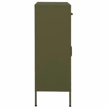 vidaXL Armário de rangement verde oliva 80x35x101,5 cm preto - Verde - Ver 4