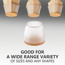 8/16 piezas Almohadillas redondas de fieltro mate para patas de silla, protectores de piso para muebles en pisos de madera dura y laminados, resistentes a arañazos y reductores de ruido, color marrón claro - marrón claro - Ver 2