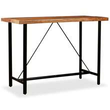 vidaXL Mesa de bar Bois maciço de acácia 150x70x107 cm - Castanho - Ver 8
