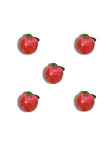 5个树脂透明逼真3D草莓樱桃吊坠，DIY饰品，耳环，手机壳，钥匙扣配件