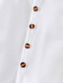 BrownBark 两件套男童春秋季休闲校服套装 - 长袖立领衬衫和条纹裤，适合日常休闲、上学、聚会、婚礼、摄影、返校季、开斋节等场合。 - 黑與白 - 查看 5