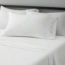 Deluxe Microfiber Striped Sheet Set, Bright White, Twin - SingleBrightWhite - View 6