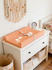 1pc Printed Baby Diaper Changing Pad, PU Leather Infant Care Changing Station, Baby Massage Mat, Compressed Packaging