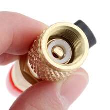 Válvula de bola de paso recto SAE, rosca externa de 1/4" a rosca interna de 1/4", válvula para líquido refrigerante para aire acondicionado y refrigerador con carga de refrigerante R22 AC, con adaptador  para válvula - Amarillo - Ver 8