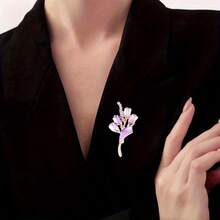 Elegant Purple Flower Brooch For Dresses, Shirts, Suits, Evening Gowns, Sweaters, Scarves, Shawls, Coats, And Hats; A Simple And Stylish Accessory. - 紫色 - 查看 2