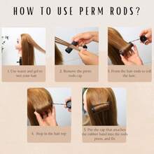 QY- Large And Jumbo Perm Rods Set - 24 Pcs Black And Green Color Hair Rollers For Natural Hair - Cold Wave Rods For Long Short Hair - Hair Curlers Hairstyling Tools -3788 - Đen xanh - Xem 4