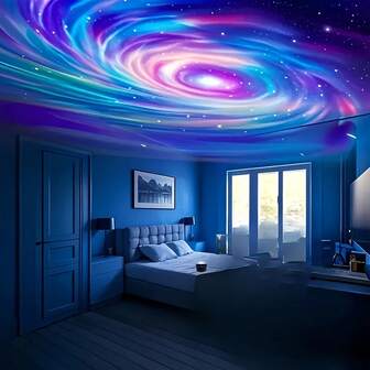  Proiettore galassia luce notturna: alimentato USB, LED, rotazione automatica, adatto per camera da letto, sala giochi, casa theater, soffitto, decorazione della stanza