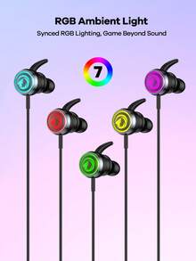 REMAX 有线耳塞，带可拆卸麦克风，适用于游戏和音乐；深度降噪和 RGB 灯光；1.2 米 Type-C 线缆；游戏耳机；通用兼容耳机； - RM-709a - 查看 3