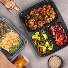 Tendencia24 Contenedores Para Alimentos Con Tapa 3 Divisiones 32 OzCalidad premium - 1 - Ver 3