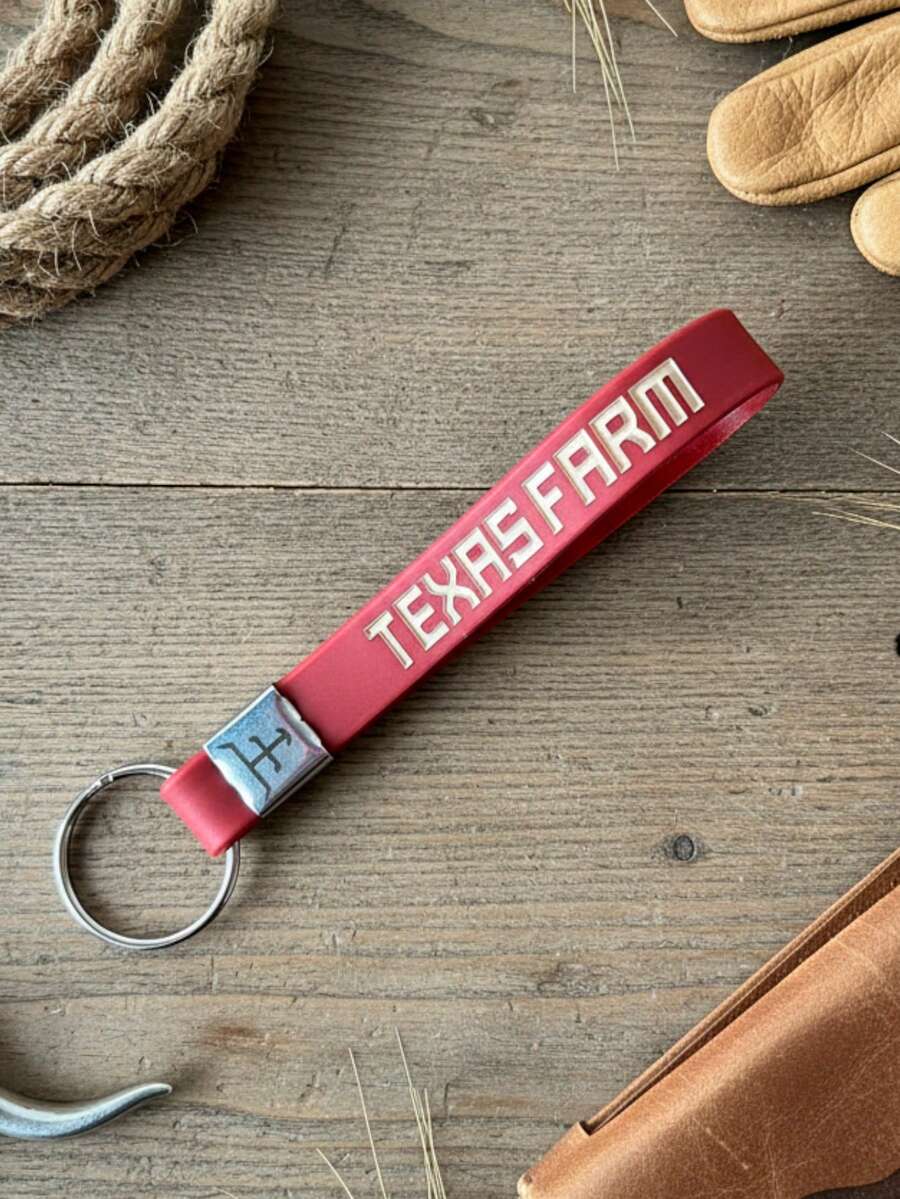 Chaveiro Texas  Country Silicone Bolsas Estiloso Agro - Vermelho - Visão 1