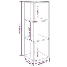 vidaXL Armário de ângulo Sonoma cinza 33x33x100 cm Bois d'ingénierie - Cinza - Ver 8
