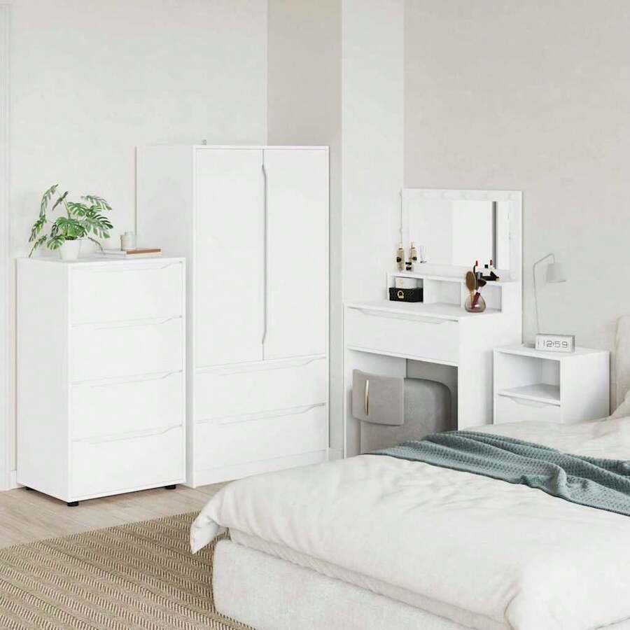 vidaXL Armarios de almacenamiento 2 unidades blanco 60 x 48 x 105 cm - Blanco - Ver 1