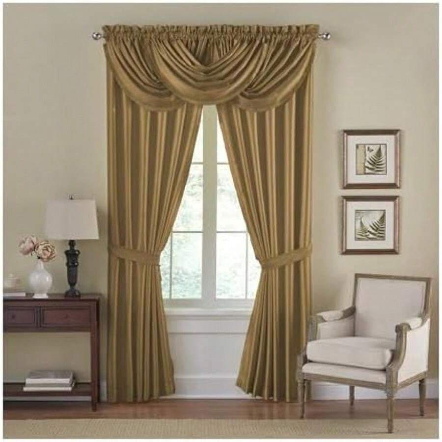 Home Fashions 026865721874 habitación Autocaravanas y eficiente de la energía Lined Rod Bolsillo Ventana Cortina Drape Pleated Regal Solid Panel, , 1, 1(132.1An x 274.3Al cm (1 Paneles) Dorado) - Multicolor - Ver 1