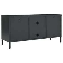 vidaXL Meuble TV antracite 105x35x52 cm Acier et verre - Cinza - Ver 5