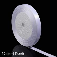 10-38毫米优雅白色缎带 - 25码，涤纶工艺胶带，适用于礼品包装和蛋糕装饰 - 白色 - 查看 11
