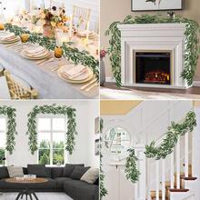 1/3PCS Artificial Willow Vine, Simulated Vine Green Leaf Wreath Decoration, Fake Plant Green Plant, Suitable For Table Decoration, Home Room Wall Decoration, Wedding Arch Decoration, Home, Outdoor Garden Decoration, Restaurant, Bedroom, Window Sill Decoration, Wedding Decoration, Birthday Party, On-Site Decoration, Valentine's Day Gifts, New Year Decoration, Shooting Props