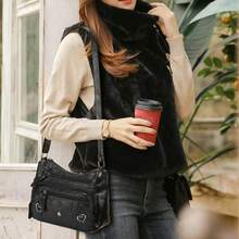 Women's Soft PU Leather Shoulder Bag Ladies Crossbody Purse And Handbags Lightweight Pocketbook High-Capacity Multi-Layer - 棕色 - 查看 3