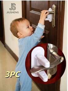 1 pièce Serrure de pour poignée de porte pour enfants, s'adapte aux portes, verrou de poignée de porte anti-bébé pour enfants et animaux de compagnie - Loquet de porte anti-enfant - Empêche les jeunes enfants d'ouvrir les portes - Utilisation facile à une seule main pour les adultes - ABS durable avec adhésif au dos - Aucun outil requis (couleur aléatoire) - Multicolore - Voir 17