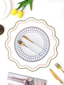 1/2/4pcs Embroidered Fabric Holiday Placemats, Suitable For Wedding Party Table Decor, Minimalist Elegant European Style Fabric Placemats, Simple New Fresh Placemats - Multicolor - View 6