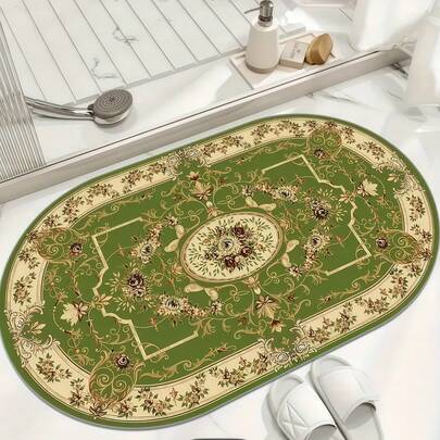 1pc Spring Floral Design Carpet, Bedside Rug, Large Area Rug, Entryway Rug, Soft Plush Texture, Suitable For Living Room, Bedroom, Kitchen, Holiday Decor, All-Season Appeal, Ideal For Indoor Use