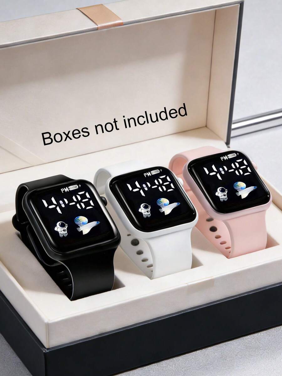 3pcs Kids Fashion Silicone Digital Watch, Children Gift - Multicolor - View 1