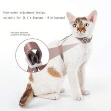 1件猫狗牵引背心式猫胸背带防滑猫胸背带轻便反光宠物胸背带 - 彩色 - 查看 3