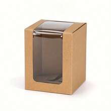 16pcs Kraft Paper Gift Boxes With Clear Display Window, For Gifts, Candies, Figurines, Weddings, Graduations