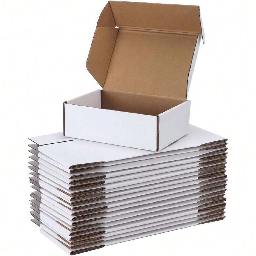 PHAREGE 6x4x2 Inch Shipping Boxes Bulk 25 Pack White, Tab Lock Tuck Top Mailer Boxes For Packaging Small Business, Small Cardboard Gift Boxes For Wrapping Mailing Present,39752838 - 白色 - 查看 1