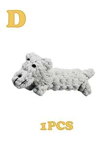 1件/2件/4件装彩色手工编织绳狗玩具，有趣的形状吸引宠物玩耍兴趣，章鱼/熊/长颈鹿/兔子/小狗/蛇/水果等。