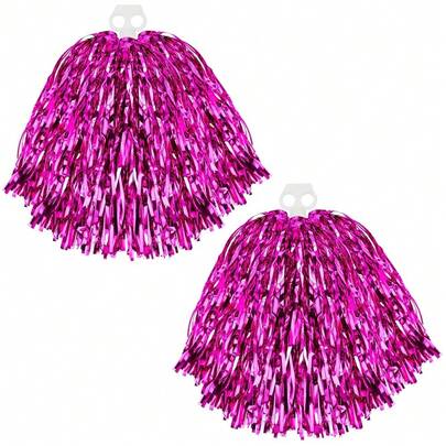 Extra Large 50 Grams Cheerleading Pom Poms 2 Pack Cheerleader Squad Spirited Fun Pompoms Cheer Hand Flowers Metallic Foil Pompoms For Adults Sports Meeting Cheering Party