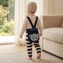 1pc Toddler & Kids Cartoon Striped Suspender Tights, Suitable For Spring/Autumn Outerwear - Multicolor - View 4