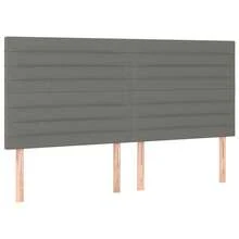 vidaXL Kopfteil Dunkelgrau 160x5x118/128 cm Stoff - Grau - Übersicht 2