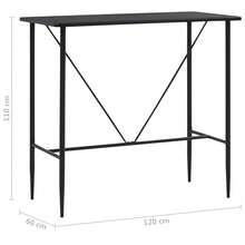 vidaXL Tavolo da Bar Noir 120x60x110 cm in MDF - nero - Visualizzare 6