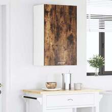 vidaXL Armadio sospeso Chêne fumé et Blanc 50 x 31 x 80 cm - Castano - Visualizzare 4