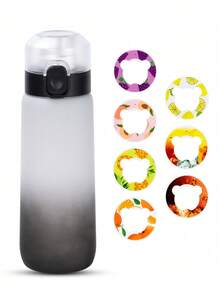 1pc Ombre Water Bottle With 1 Random Fragrance Capsule, Sugar-Free & Calorie-Free, With Straw, Suitable For Outdoor Sports, Leak-Proof Design, Applicable For Gym, Running, Sports And Other Occasions - Multicolor - View 4