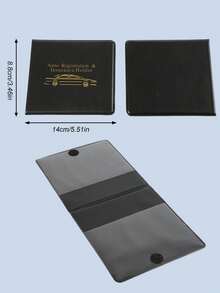 PU Car Registration & Insurance Holder – Black Durable Black Folder With Gold Car Design, Multiple Card Slots, , Ideal For Driver's License, Vehicle ID & Motorcycle Documents,Stylish Accessory