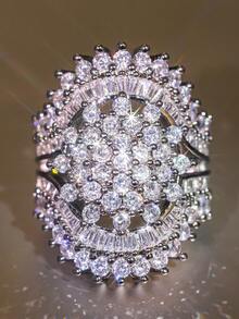 1pc Women's Charming Square Zirconia Ring, Suitable For Wedding, Valentine's Day Gift - 4# - View 15