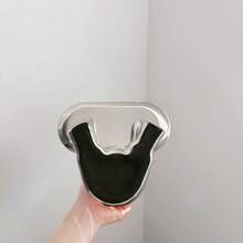 1pc Ceramic Cute Bear Decor With Silver Tray, Living Room Foyer Key Holder Tray, Cabinet Tabletop Decoration, Piggy Bank