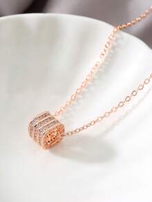 Women's Minimalist Fashion Waist Pendant Necklace With Rhinestone Inlay - Valentine's Day Gift Jewelry - Slim Waist Women's Necklace - View 3