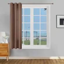 1pc/2pcs Modern Solid Blackout Curtains With Top Loops, Sheer Voile Curtains For Living Room, Bedroom Curtains Balancing Privacy And Light, Deep Brown Curtains - Dark Brown - View 24