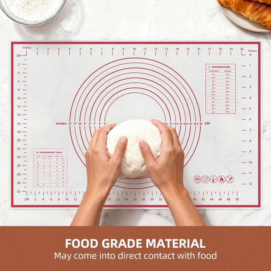 1pc Professional Baking Mat With Precise Measurement! Made Of EVA Material, Non-Stick And Easy To Clean. Built-In Precise Measurement Grid, Effortlessly Control The Size Of Your Dough. Enjoy Precise And Efficient Pizza And Pastry Making, And The Joy Of Baking! - - - View 1
