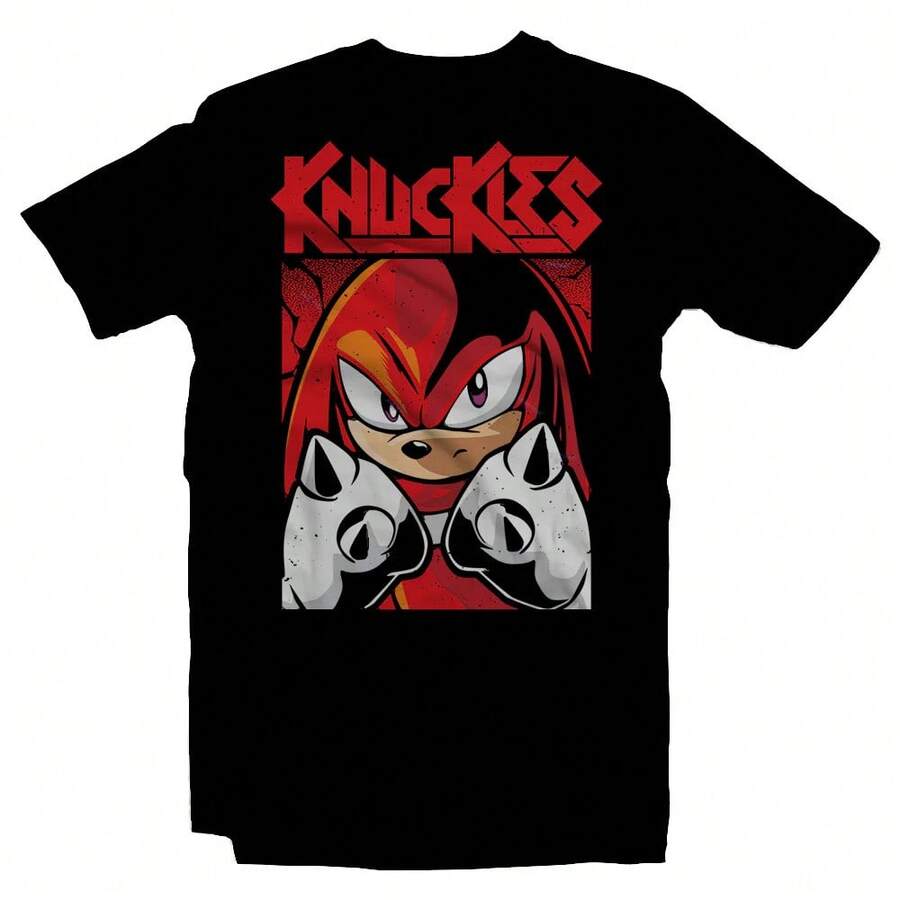 Fashionable Anime Print T-Shirt - Black - View 1