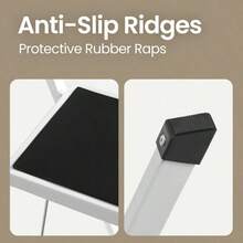 3-Step Ladder, Folding Ladder, Safety Lock, Space-Saving Storage, White - White - View 7