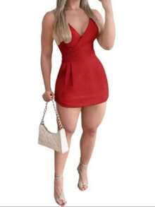 Cruzado  Assimétrico    Férias    MACAQUINHO FEMENINHO ALFATARIA COLECCION NOVA SUPER CONFORTABLE - Vermelho - Visão 2