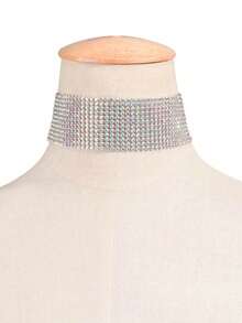 1 pieza Collar gargantilla con strass, adecuado para bodas, fiestas y uso diario de mujeres - vistoso - Ver 2