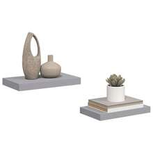 vidaXL Étagères murales flottantes 2 pz Grigio 40x23x3,8 cm MDF - Grigio - Visualizzare 5