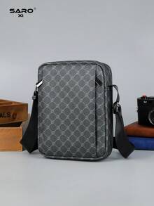 saroxi Men's Shoulder Bag, Retro Floral Pattern Side Pocket Messenger Bag, Casual Crossbody Bag, Multifunctional For Commuting And Leisure, Minimalist Style In Black And Brown, Great Gift For Men, Boyfriend,